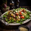 Delicious Potato, Tomato, And Feta Cheese Dish Royalty Free Stock Photo