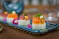 Delicious premium salmon Oshizushi sushi Batera sushi on focus