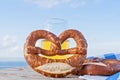 Delicious pretzel with salt, german food Royalty Free Stock Photo