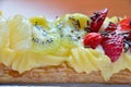 Delicious puff pastry with fruits Royalty Free Stock Photo