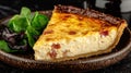 Delicious quiche with spinach and bacon Royalty Free Stock Photo
