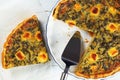 Delicious quiche of spinach, Feta, ricotta Royalty Free Stock Photo