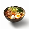 Delicious Ramen Bowl With Pork, Chicken, And Omelet - High-quality Digital Art