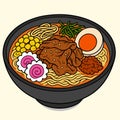 Delicious Ramen Noodle Vector Logo Image Royalty Free Stock Photo