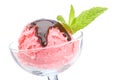 Delicious raspberries ice cream Royalty Free Stock Photo