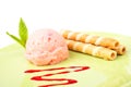 Delicious raspberries ice cream Royalty Free Stock Photo