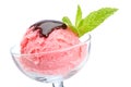 Delicious raspberries ice cream Royalty Free Stock Photo