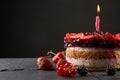 Delicious raspberry birthday cake