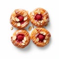 Delicious Raspberry Danish Pastries With Coffee In Top View Composition Royalty Free Stock Photo