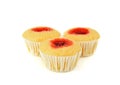 Delicious raspberry muffins on white Royalty Free Stock Photo