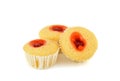 Delicious raspberry muffins on white Royalty Free Stock Photo
