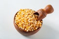 Delicious raw organic yellow corn kernels, popcorn corn \