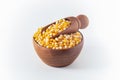 Delicious raw organic yellow corn kernels, popcorn corn \