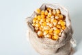 Delicious raw organic yellow corn kernels, popcorn corn \
