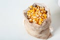 Delicious raw organic yellow corn kernels, popcorn corn \