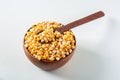 Delicious raw organic yellow corn kernels, popcorn corn \