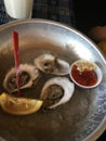 Yummy raw oysters .. Royalty Free Stock Photo