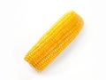 Delicious ready to eat boiled corn on th cob on white background isolated Royalty Free Stock Photo