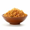 Delicious Ready-to-eat Noodles In A Wooden Bowl - Konica Auto S3 Style Royalty Free Stock Photo