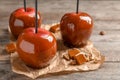 Delicious red caramel apples Royalty Free Stock Photo