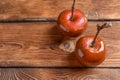 Delicious red caramel apples Royalty Free Stock Photo