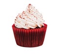 Delicious red velvet cupcake isolated on white background. suitable for the party and gift.