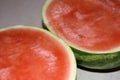 Seedless watermelon cut in half