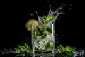 Delicious Refreshing summer alcoholic cocktail mojito. Generative AI