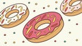 Delicious Ring Donuts Vector Illustration, vector design Generative AI Royalty Free Stock Photo