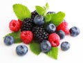 Delicious ripe berries on white background Royalty Free Stock Photo