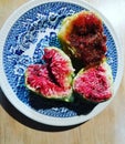 Delicious ripe green figs plate in summer Italy