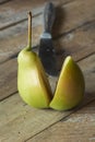 Delicious ripe sliced pear