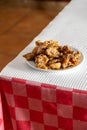 Delicious Rissol pork cracklings, a traditional Alentejo appetizer. Royalty Free Stock Photo