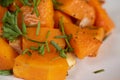 Delicious roasted butternut squash close-up