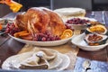 Delicious Roasted Thanksgiving Turkey on Farmhouse Table