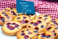 Delicious round raspberry tarts Royalty Free Stock Photo