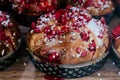 Delicious brioche with pralines and sugar Royalty Free Stock Photo