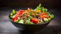 Delicious salad bowl symphony of flavors