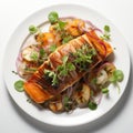 Delicious Salmon Fillet With Potatoes And Onions - Andrew Hem Style