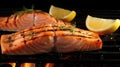 delicious salmon seafood food grilled