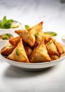 Delicious samosas from above