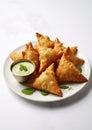 Delicious samosas from above