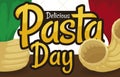 Delicious Chifferi Rigati Presented during Pasta Day Celebration, Vector Illustration