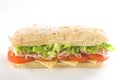 Delicious sandwich of ham cheese lettuce tomato Royalty Free Stock Photo