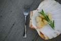 Delicious sea scallop Royalty Free Stock Photo