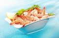 Delicious seafood appetizer of grilled shrimp