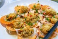 Delicious seafood dishes Steamed large scallops with garlic