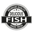 Delicious Seafood Fisch premium quality fresh made Vintage Restaurant Menu Stamp