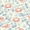 Delicious seafood pattern seamless colorful