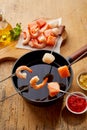 Delicious seafood winter fondue